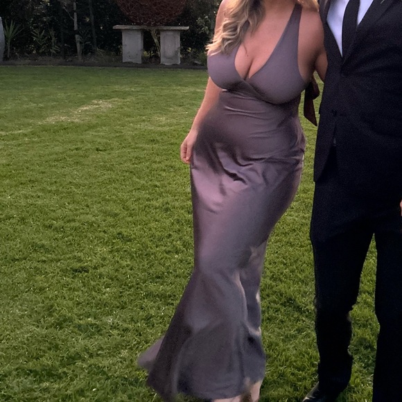 Peppermayo - Heavy Hearted Satin Maxi Dress - Steel Me Away - Picture 3 of 3